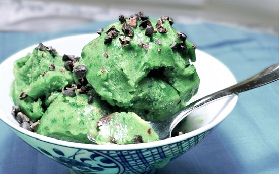 Spinach & mint ice cream