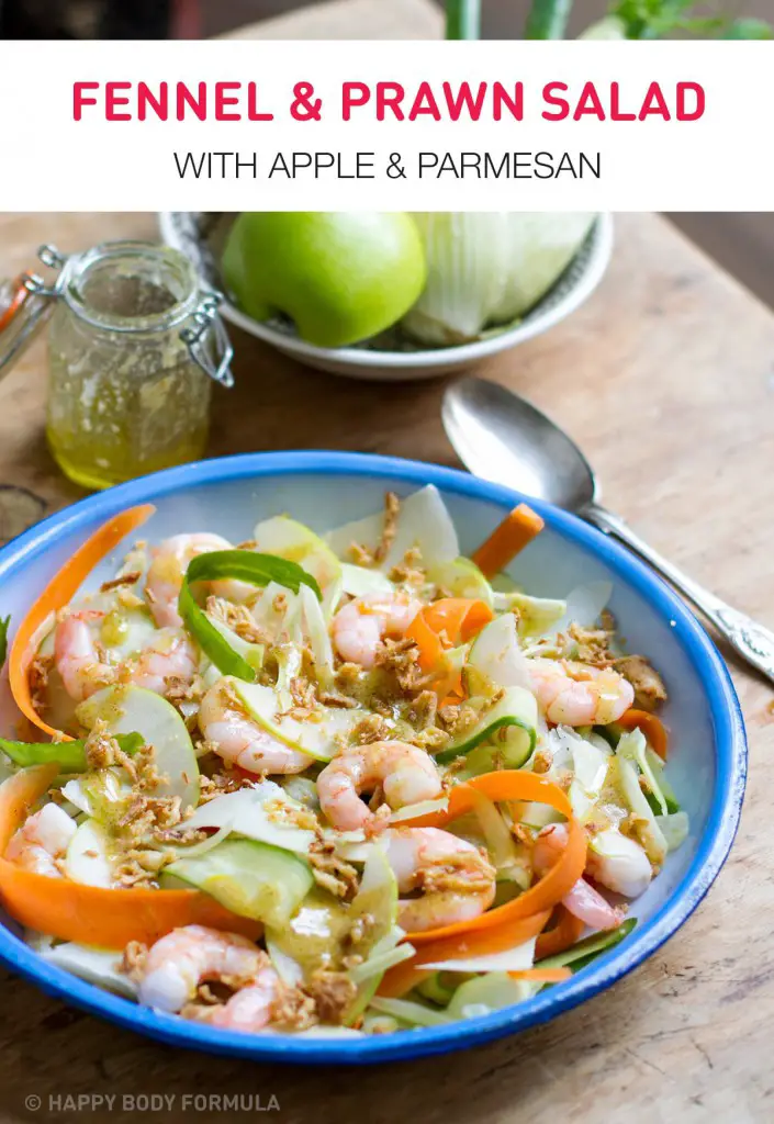 Fennel & Prawn Salad with Parmesan and Apple - gluten free, primal, clean eating, jerf, real food recipe.