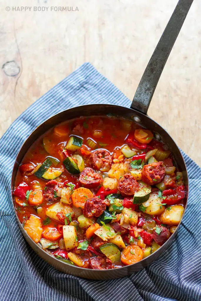 Best Ever Chorizo & Vegetable Stew - paleo, gluten free, dairy free