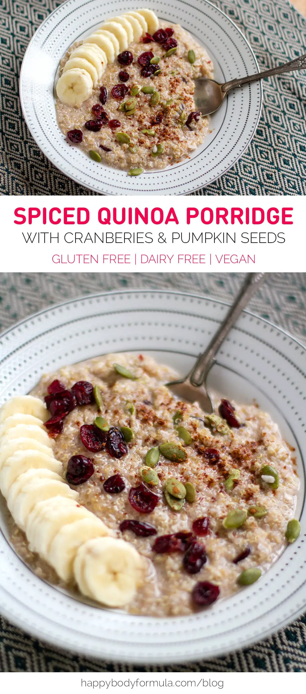 Spiced Quinoa Coconut Porridge - paleo, gluten free, dairy free