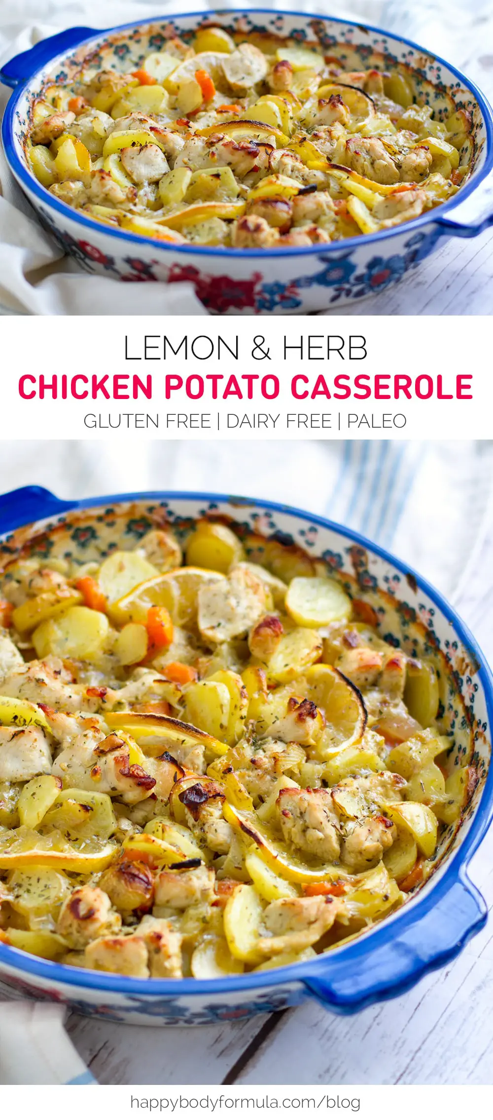 Lemon & Herb Chicken Potato Casserole (dairy-free, gluten-free, paleo friendly)
