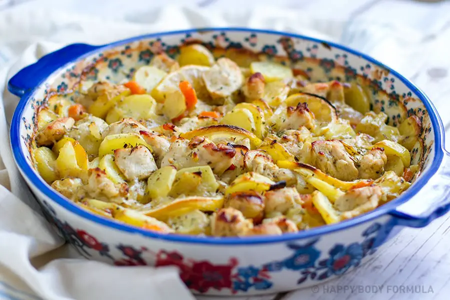 Lemon & Herb Chicken Potato Casserole (dairy-free, gluten-free, paleo friendly)