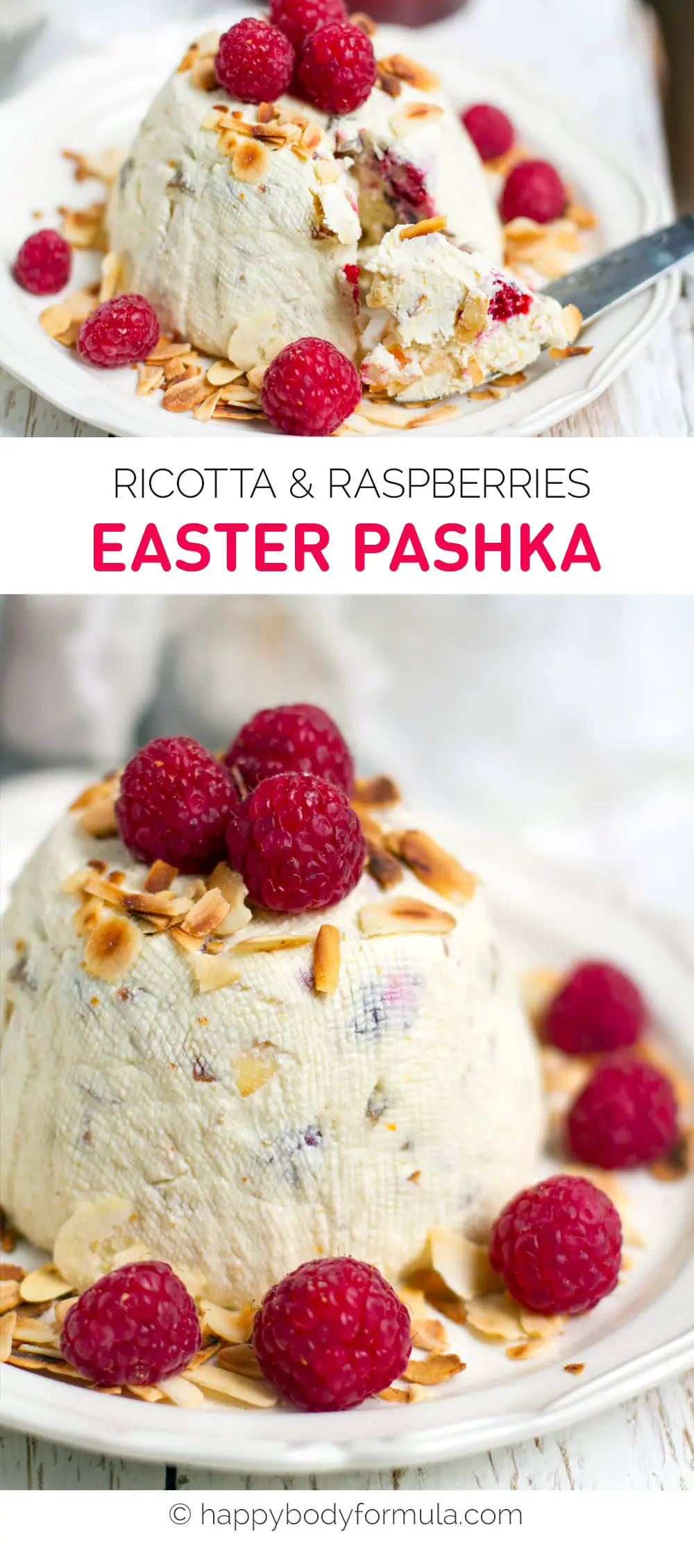 Ricotta & Raspberries Easter Pashka - perfect dessert that is gluten-free, grain-free and very nourishing