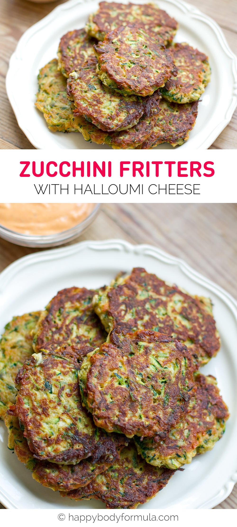 Zucchini & Halloumi Cheese Fritters with Smokey Chipotle Aioli (primal, gluten-free, vegetarian)