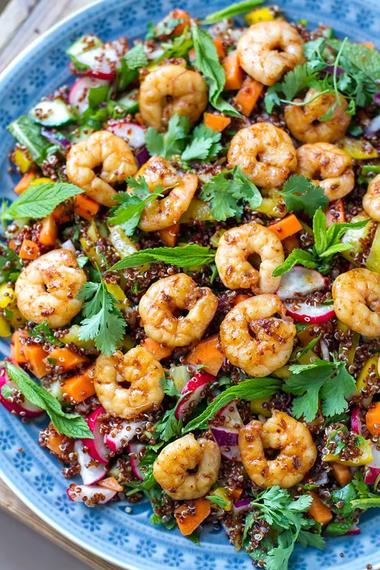 Thai Quinoa Salad With Grilled Shrimp