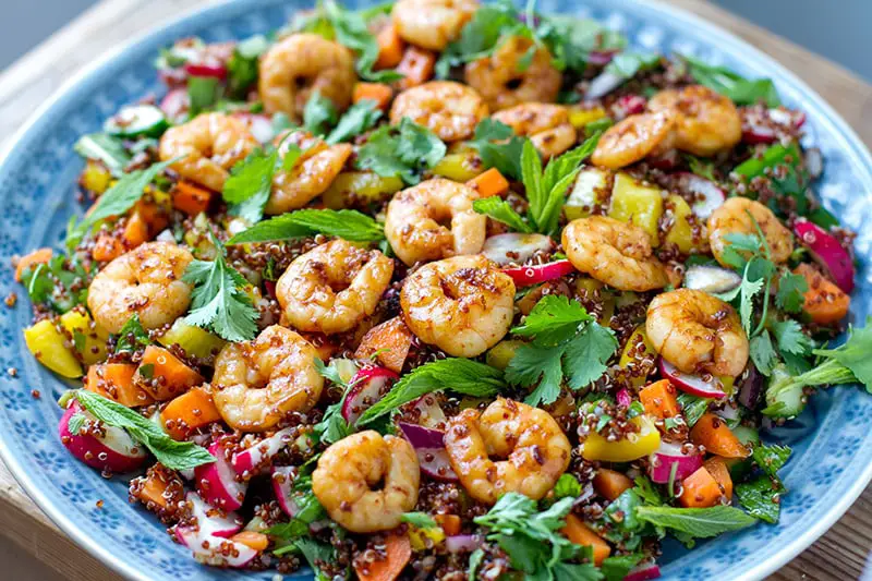 Thai Quinoa Salad With Grilled Shrimp