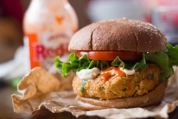 Buffalo chickpea quinoa burgers