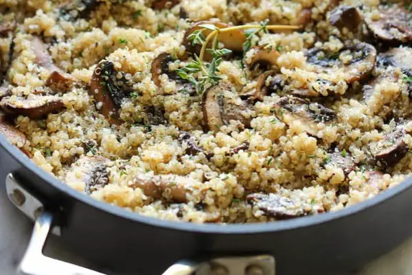 Garlic mushroom quinoa