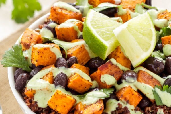 Sweet potato & black bean quinoa bowls