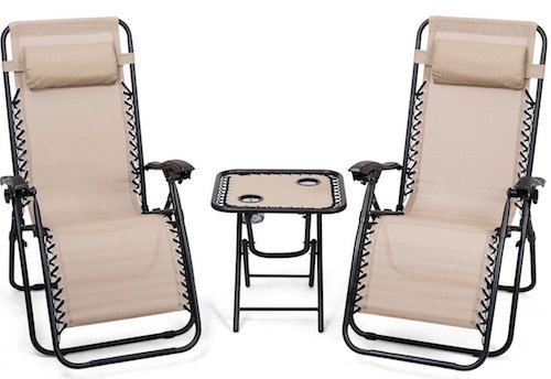 Giantex Gravity Chair Patio Chaise Lounge Chairs