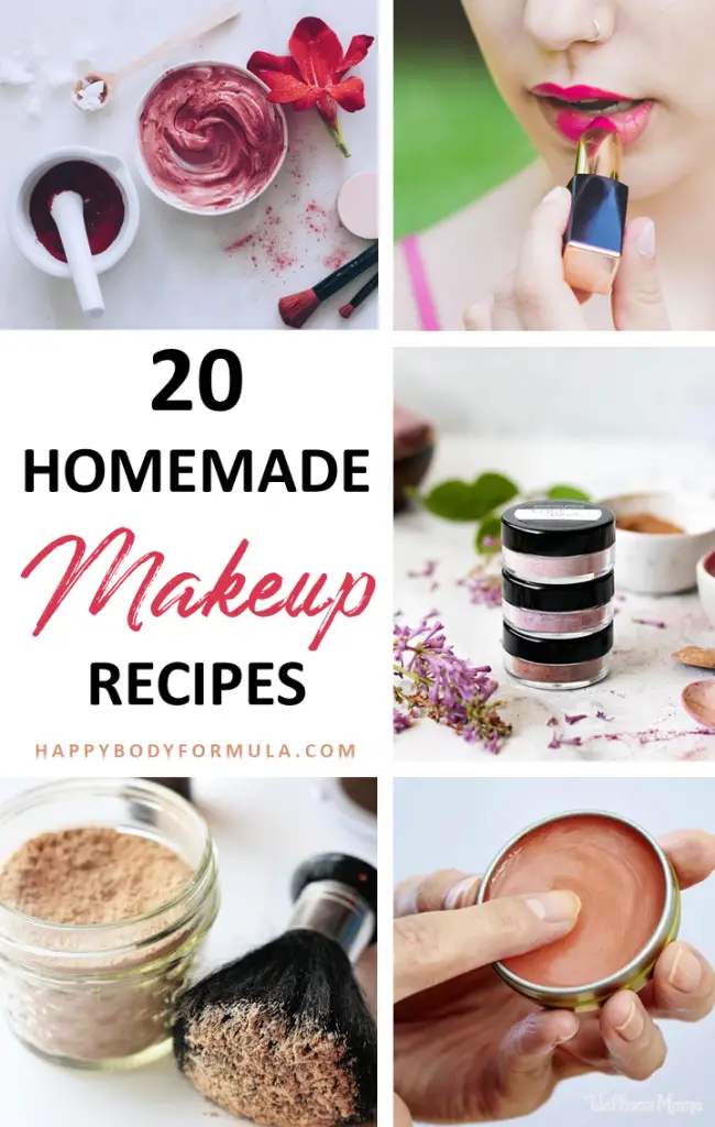 20 Natural Makeup Recipes: How to Make Your Own Homemade Makeup | HappyBodyFormula.com