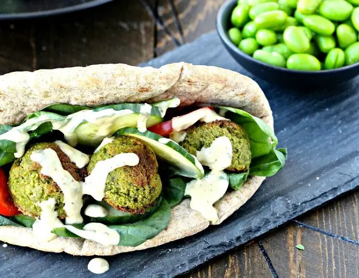 EDAMAME FALAFEL SANDWICHES