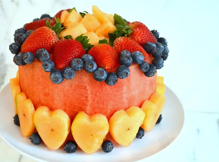 WATERMELON CAKE MADE OUT OF REAL FRUIT