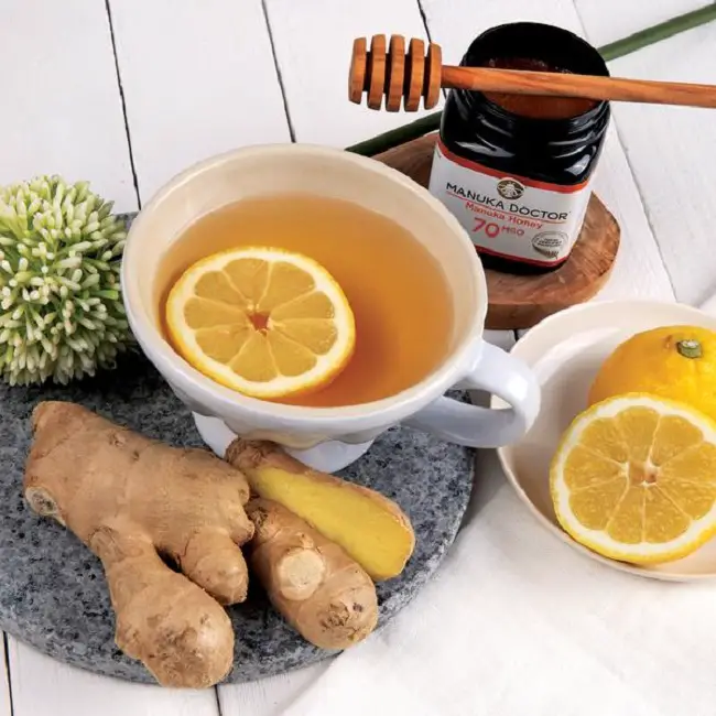 MANUKA HONEY, LEMON AND GINGER TEA