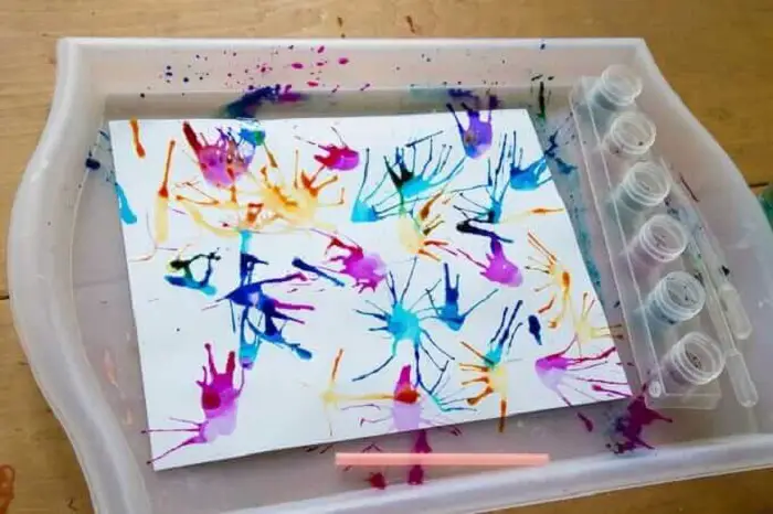 BLOW PAINTING WITH STRAWS