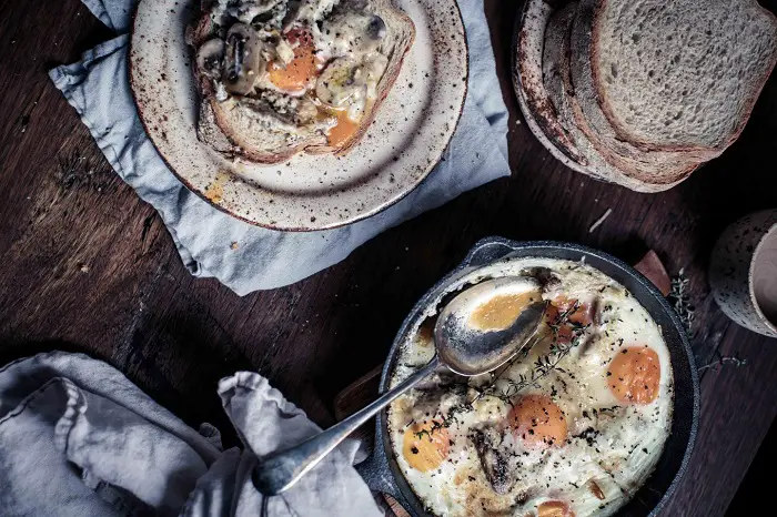 MUSHROOM & BLACK TRUFFLE BAKED EGGS