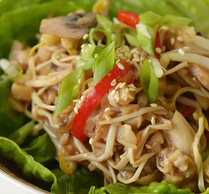 VEGETARIAN MUSHROOM AND GINGER SAN CHOY BOW