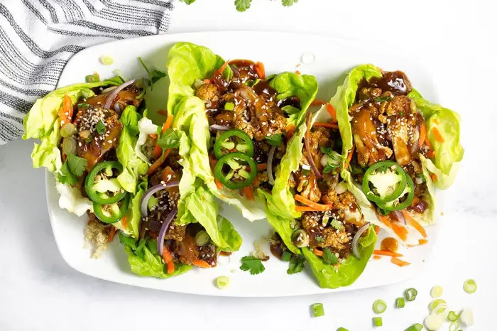 KOREAN CAULIFLOWER LETTUCE WRAPS